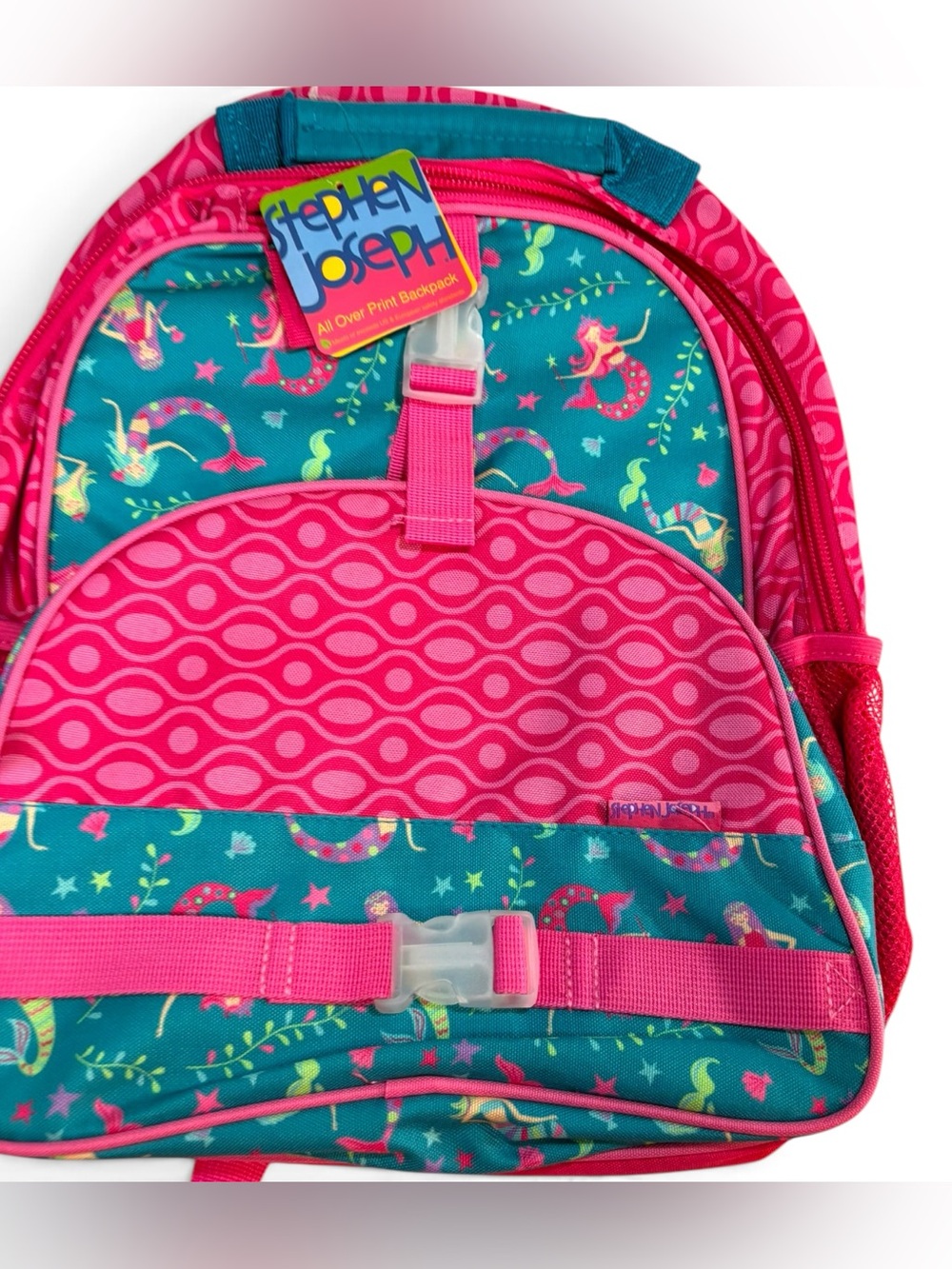 NWT Stephen Joseph Mermaid All Over Print Backpack Teal Pink Girls School Bag